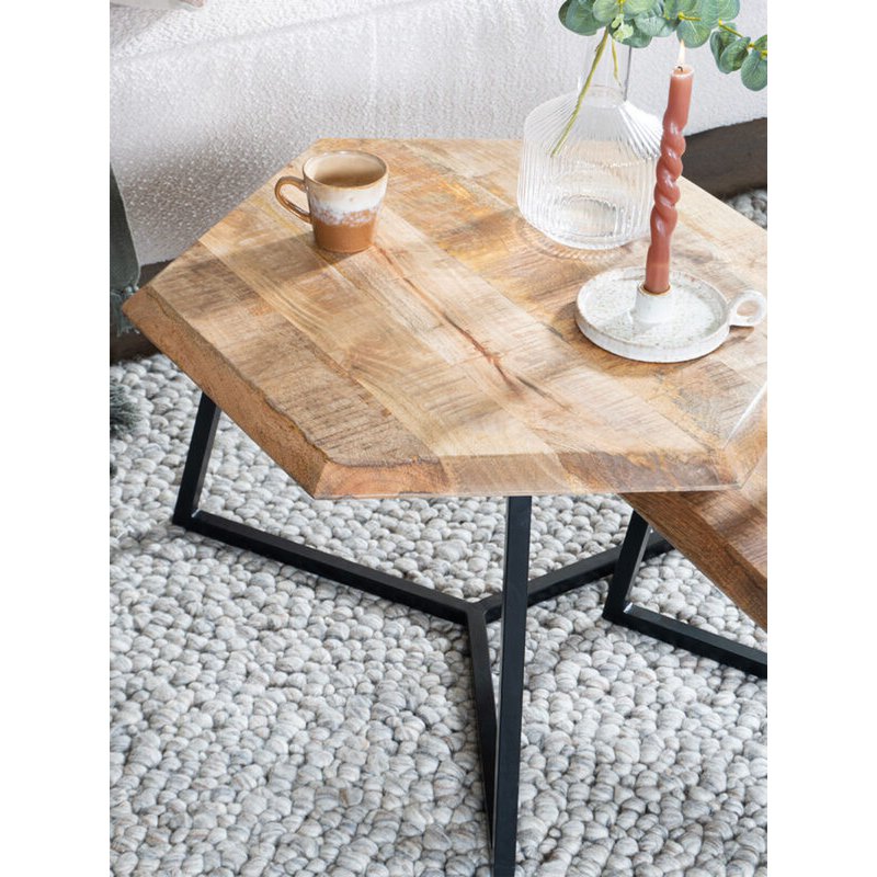 Salontafel Kiara - Set van 2 - Achthoekige tafeltjes