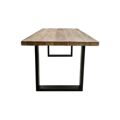 HSM Collection-Rechthoekige Eettafel Melbourne-200x100x77-Naturel/Zwart-Mango/Metaal