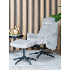 Relaxfauteuil Bindy + Hocker – Taupe