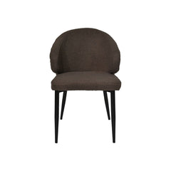 Eetkamerstoel Yuna - Espresso - Teddy/metaal - Set van 2
