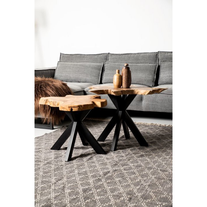 Salontafel Victoria - laag - teak/ijzer