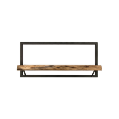 HSM Collection-Wandplank Levels Live Edge -70x22x32-Naturel/Zwart-Acacia/Metaal