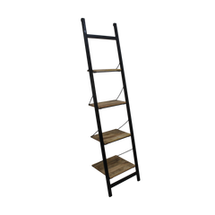 HSM Collection-Decoratieve Ladder -55x40x220-Zwart/Naturel-Mango/Metaal