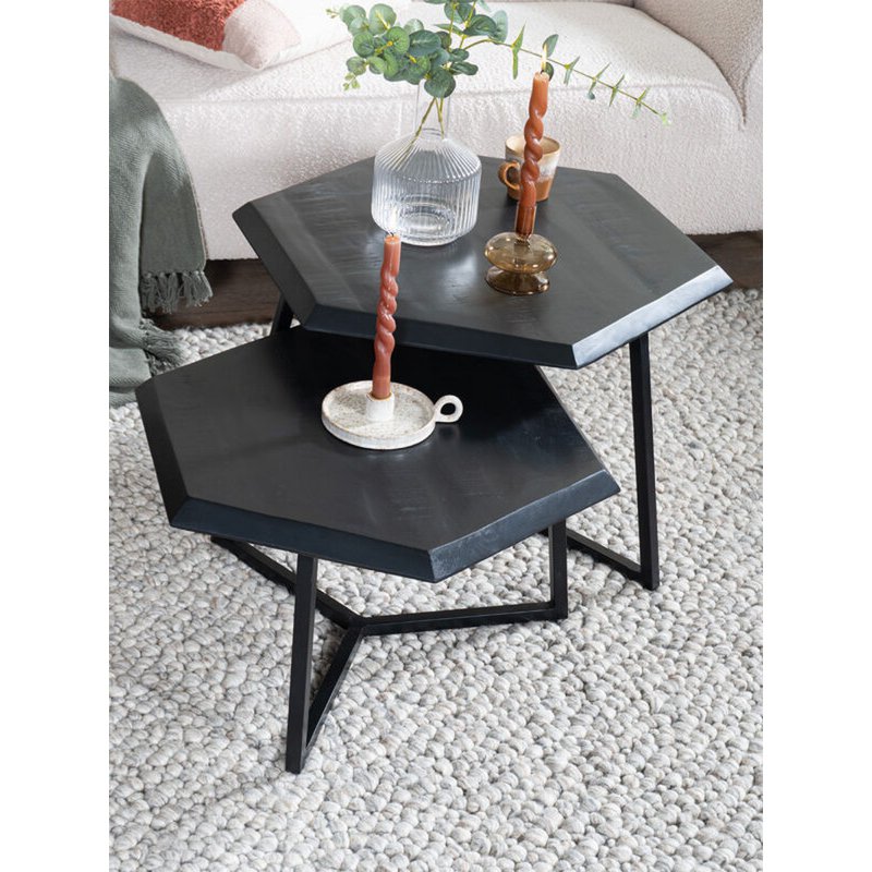 Salontafel Kiara - Set van 2 - Achthoekige tafeltjes