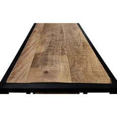 HSM Collection-Open Vakkenkast Levels-80x38x180-Naturel/Zwart-Mango/Metaal