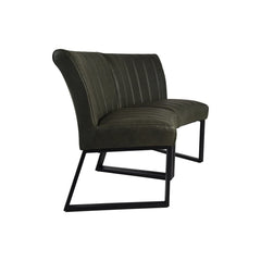 HSM Collection-Eetkamerbank Texas-68x55x88-Groen/Zwart-Leder/Metaal