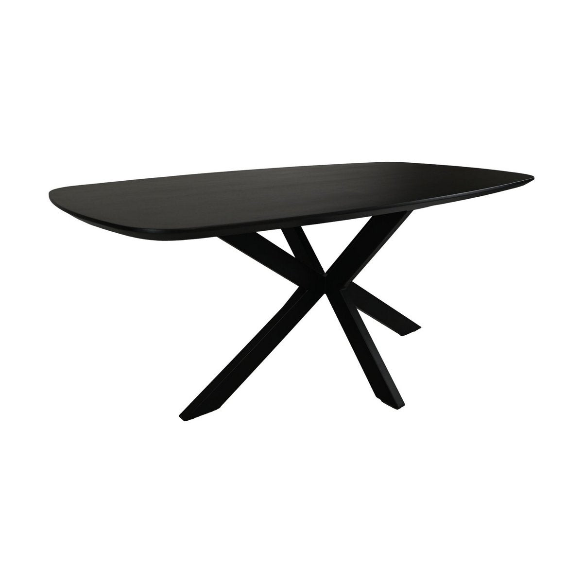 HSM Collection-Danish Ovale Eettafel-200x100x76-Zwart-Mango/Metaal