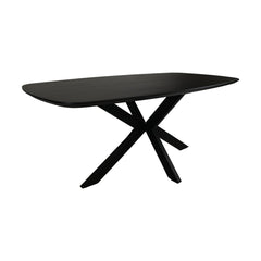 HSM Collection-Danish Ovale Eettafel-200x100x76-Zwart-Mango/Metaal