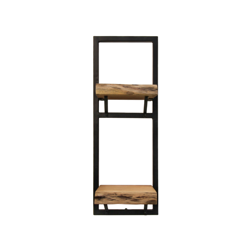 HSM Collection-Wandplank Levels Live Edge -25x22x70-Naturel/Zwart-Acacia/Metaal
