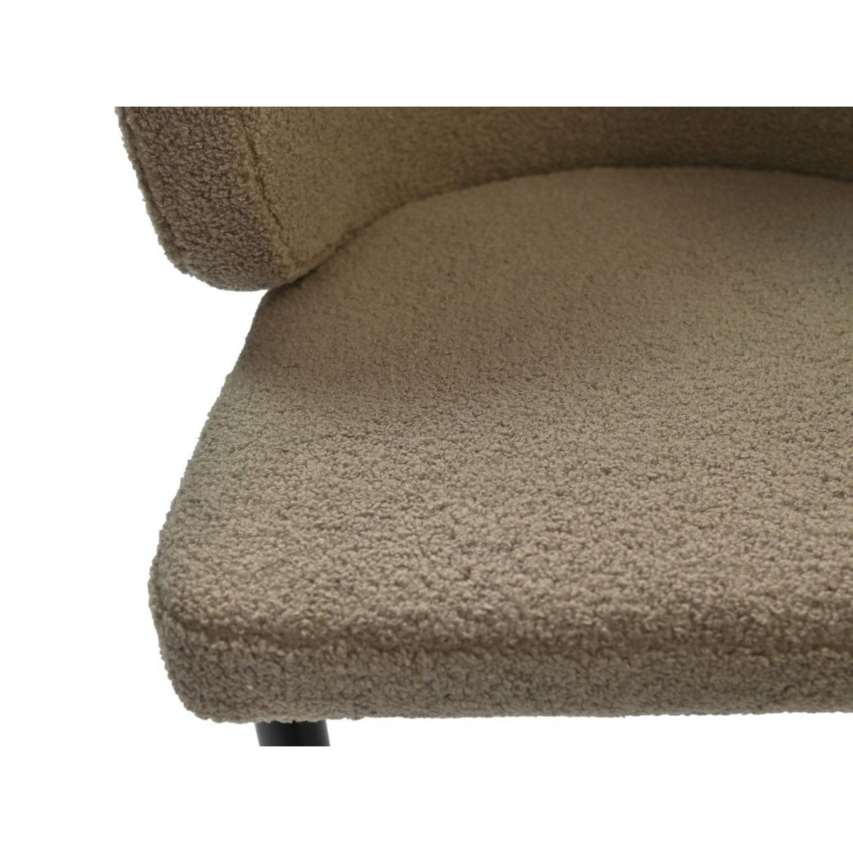 Eetkamerstoel Yuna - Taupe - Teddy/metaal - Set van 2