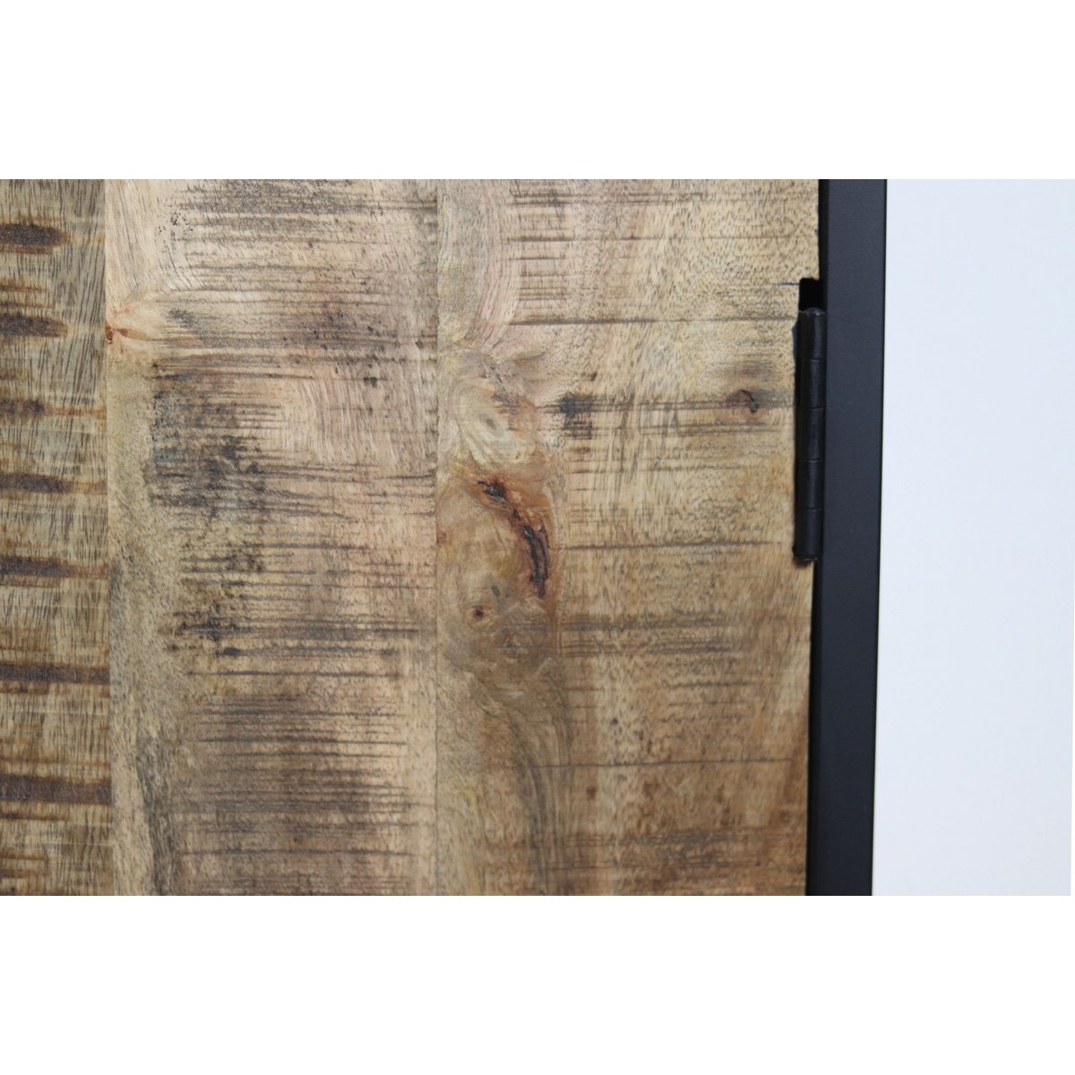HSM Collection-Wandkast Level 2 Deur-80x35x180-Naturel/Zwart-Mango/Metaal