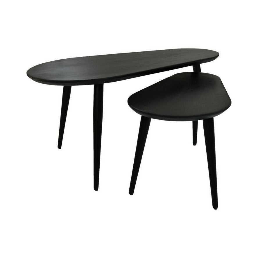 Salontafels Zürich - 95x52x46 - Acaciahout/metaal - Set van 2