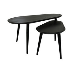 Salontafels Zürich - 95x52x46 - Acaciahout/metaal - Set van 2