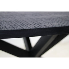HSM Collection-Ronde Eettafel Melbourne-110x110x80-Zwart-Mango/Metaal