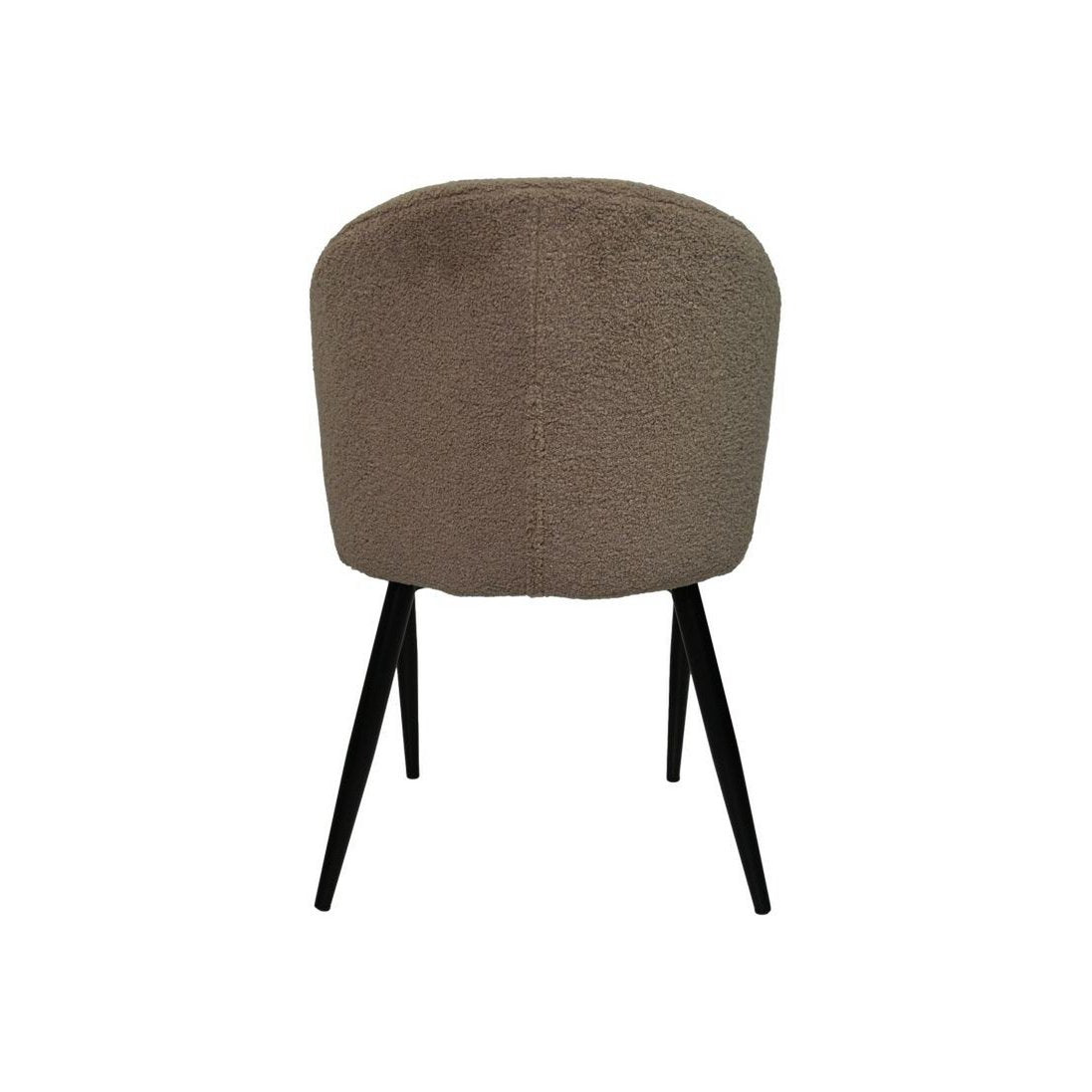 Eetkamerstoel Yuna - Taupe - Teddy/metaal - Set van 2
