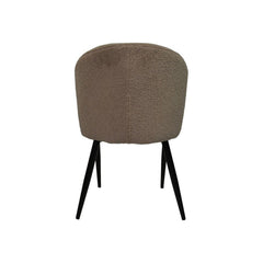 Eetkamerstoel Yuna - Taupe - Teddy/metaal - Set van 2