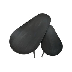Salontafels Zürich - 95x52x46 - Acaciahout/metaal - Set van 2