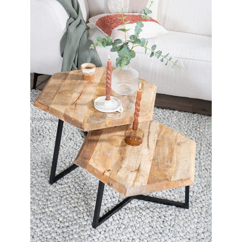 Salontafel Kiara - Set van 2 - Achthoekige tafeltjes