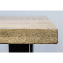 HSM Collection-Rechthoekige Eettafel Melbourne-200x100x77-Naturel/Zwart-Mango/Metaal