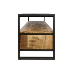 HSM Collection-Tv Meubel Havana 3 La-150x45x60-Naturel/Zwart-Mango/Metaal