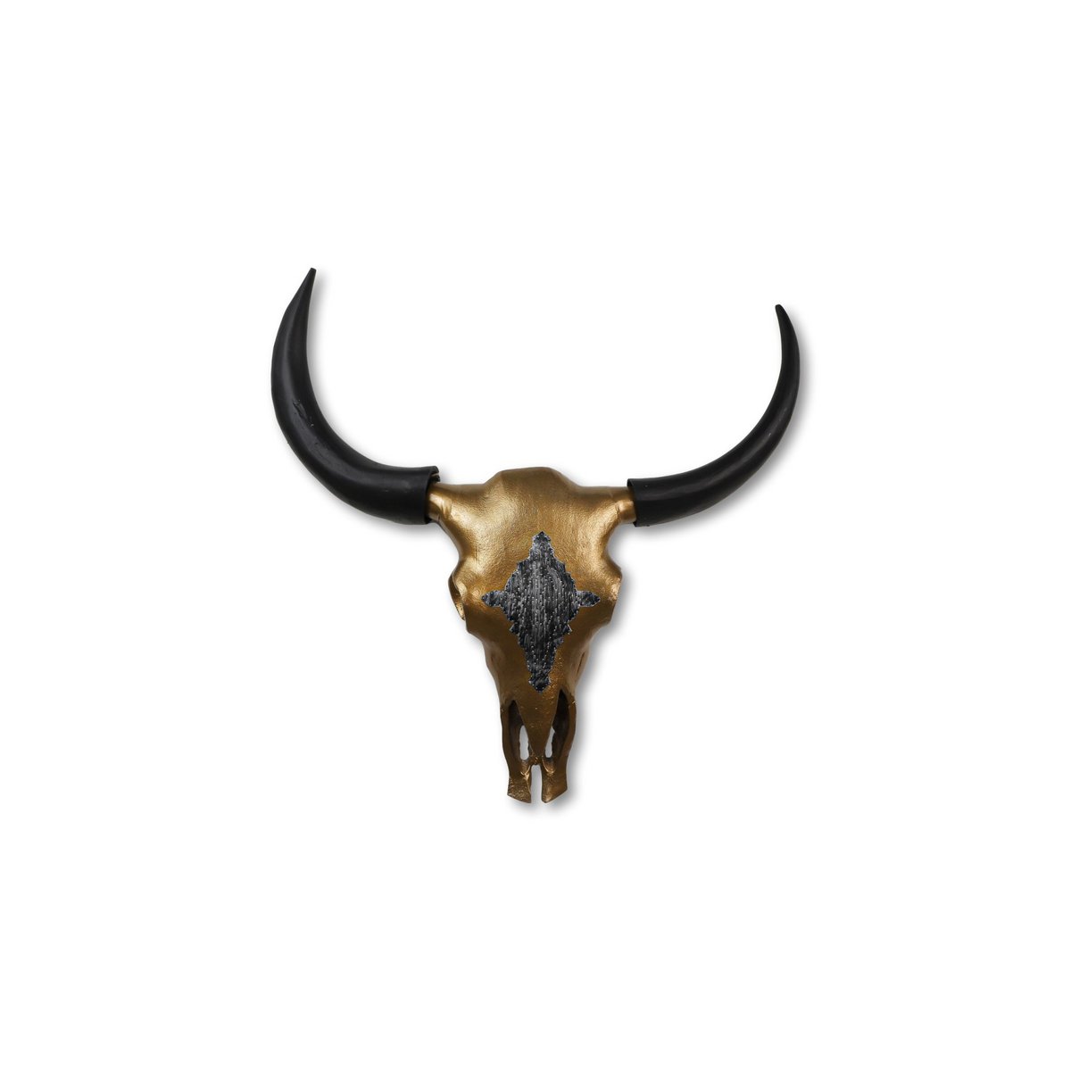 Buffelkop L - 80x80x10 - goud/zwart - metaal.