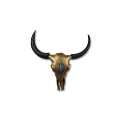 Buffelkop L - 80x80x10 - goud/zwart - metaal.